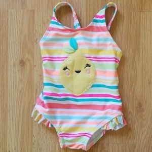 Lemon striped bathing suit girls